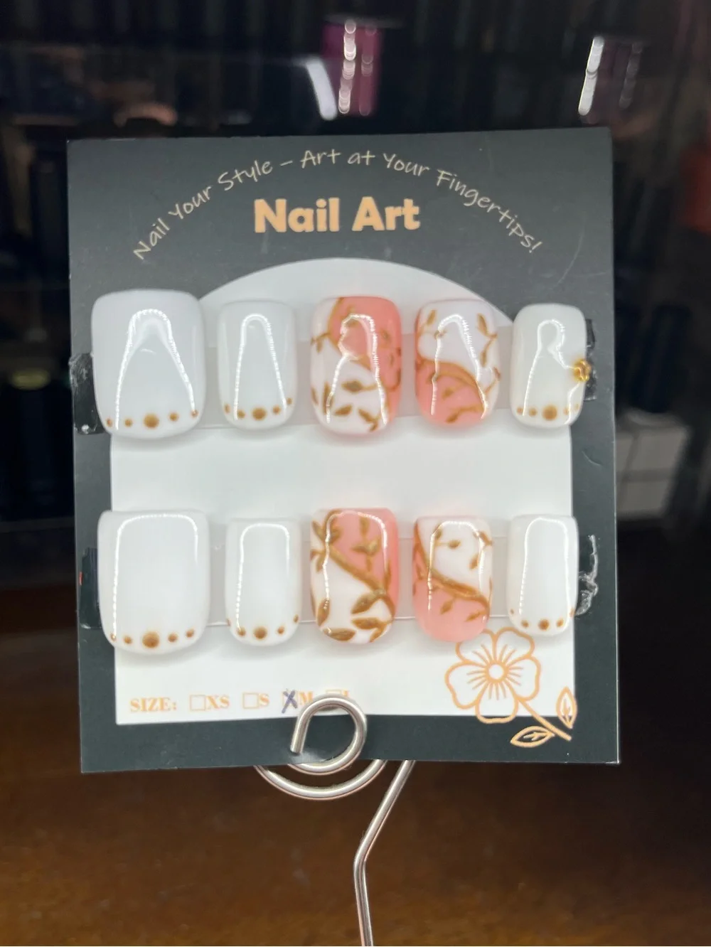 Corning ware leaf Press-On nails handmade customizable
